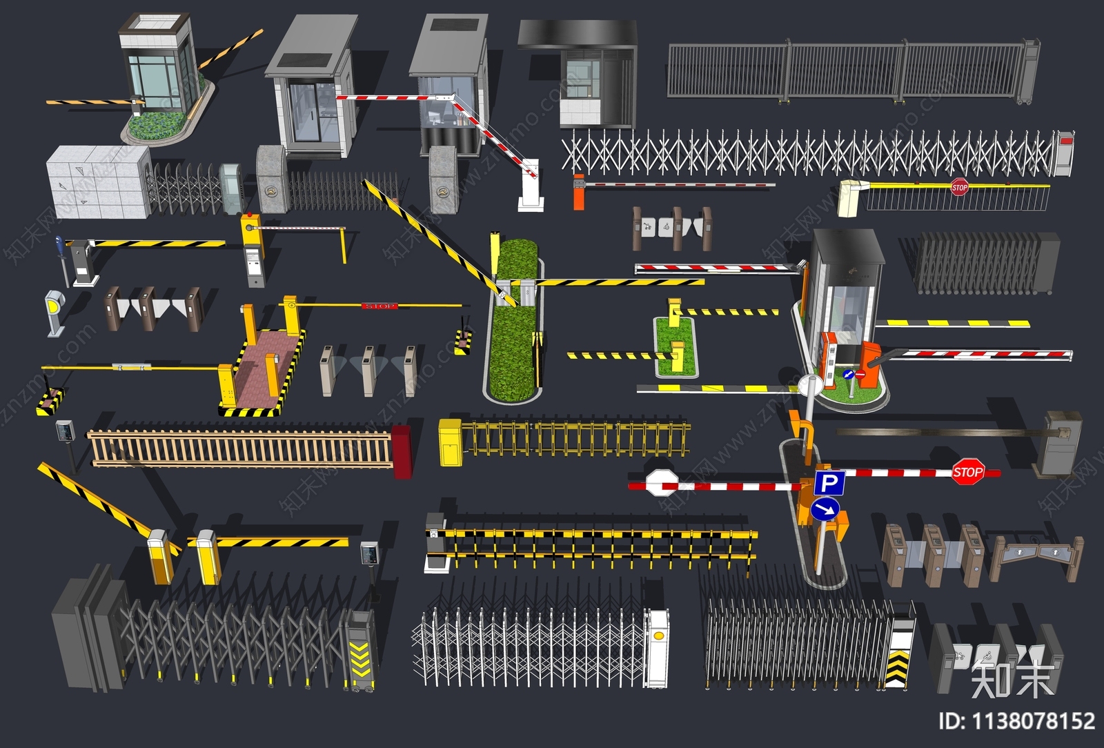摆闸门禁机SU模型下载【ID:1138078152】