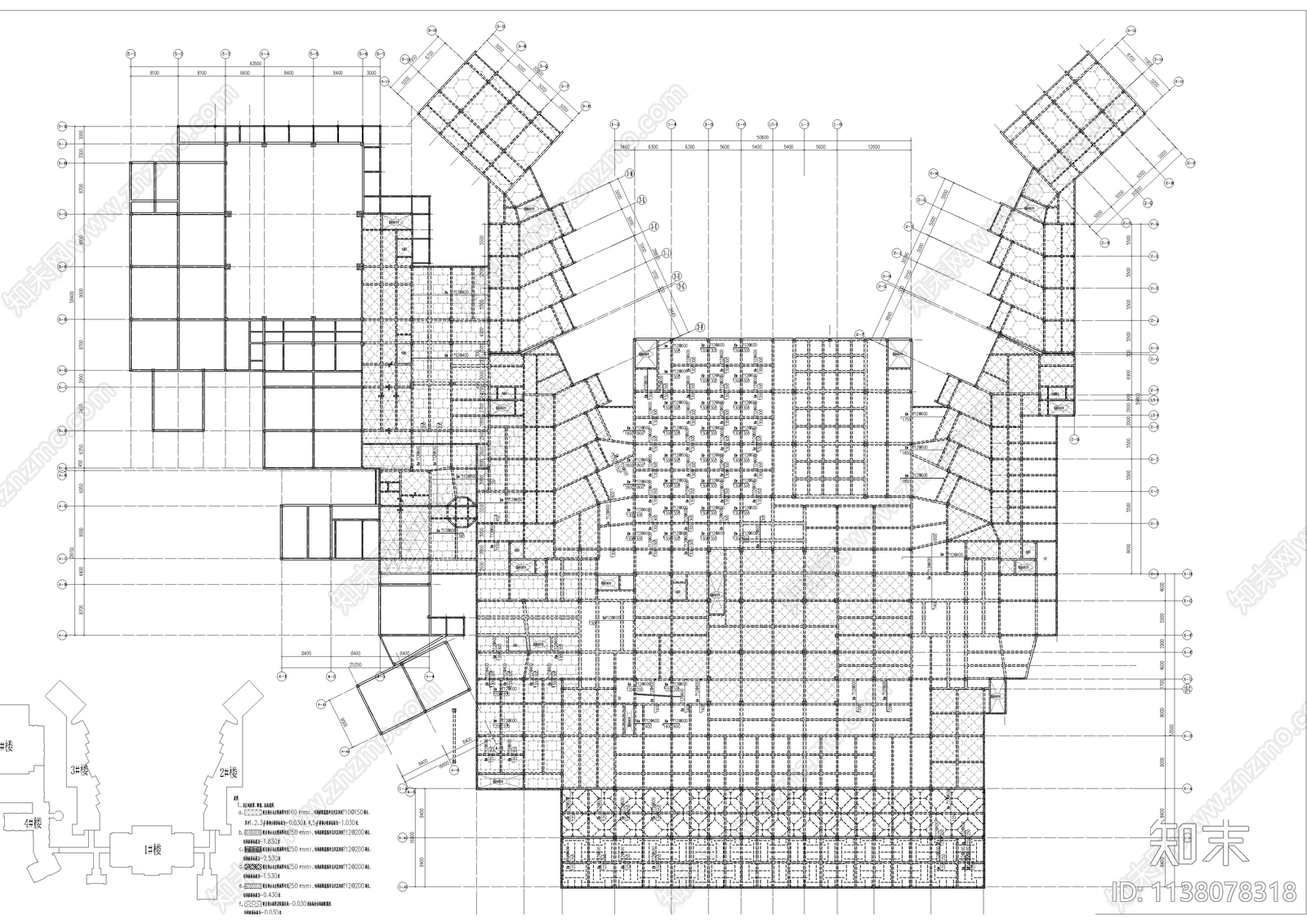 度假酒店结构cad施工图下载【ID:1138078318】