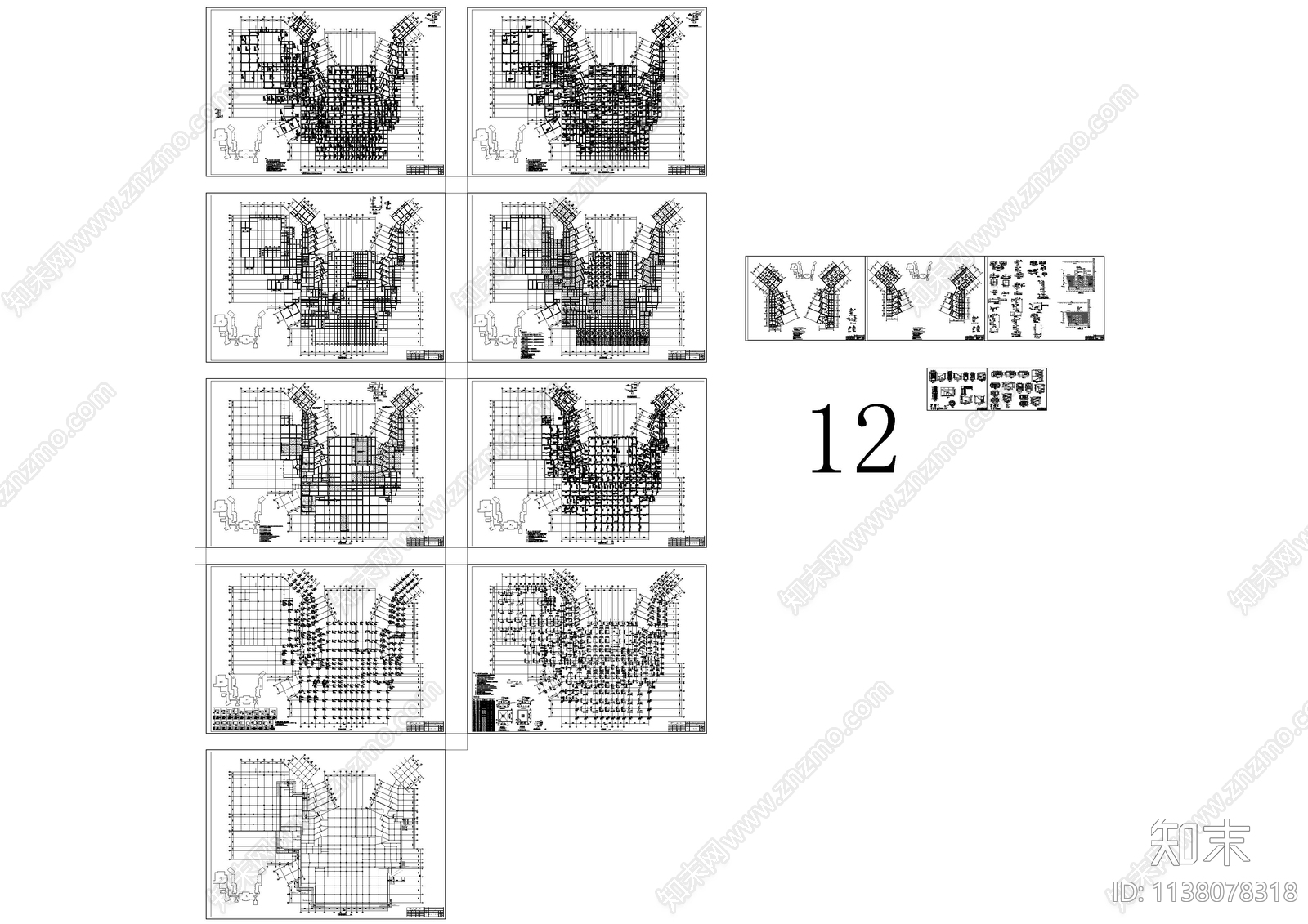 度假酒店结构cad施工图下载【ID:1138078318】