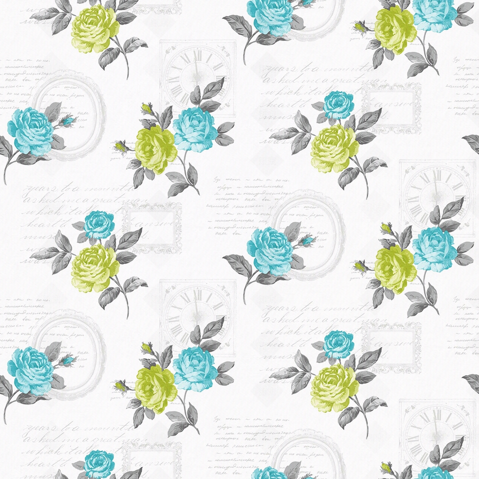 无缝绿色欧式田园风格碎花花纹图案壁纸壁布墙布贴图下载【ID:1138083104】