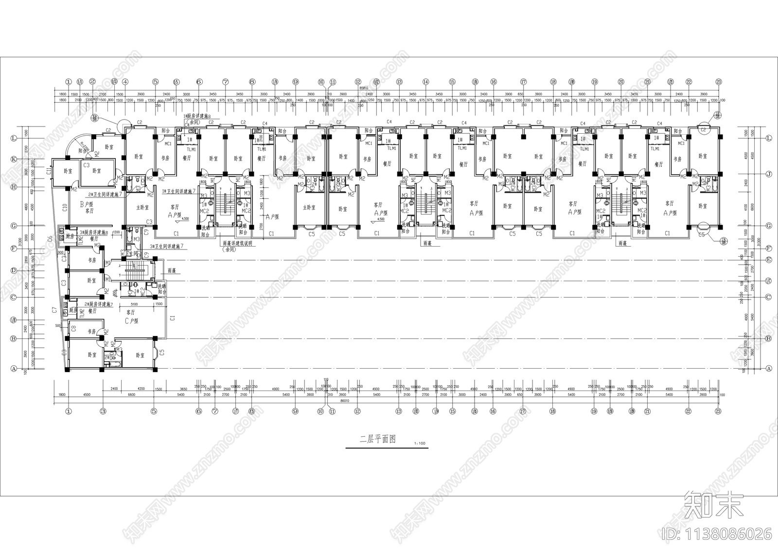 某水利局小区住宅建筑cad施工图下载【ID:1138086026】