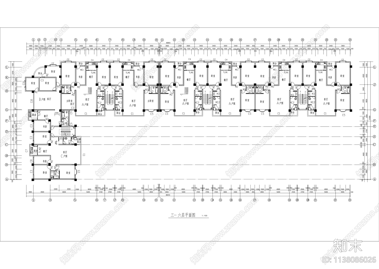 某水利局小区住宅建筑cad施工图下载【ID:1138086026】