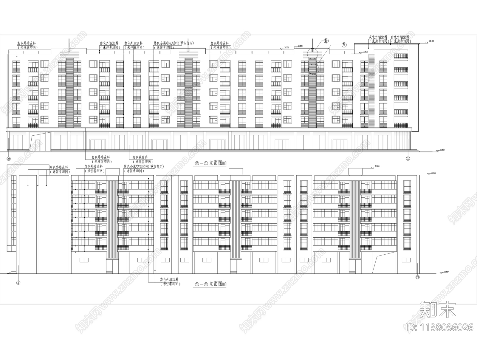 某水利局小区住宅建筑cad施工图下载【ID:1138086026】