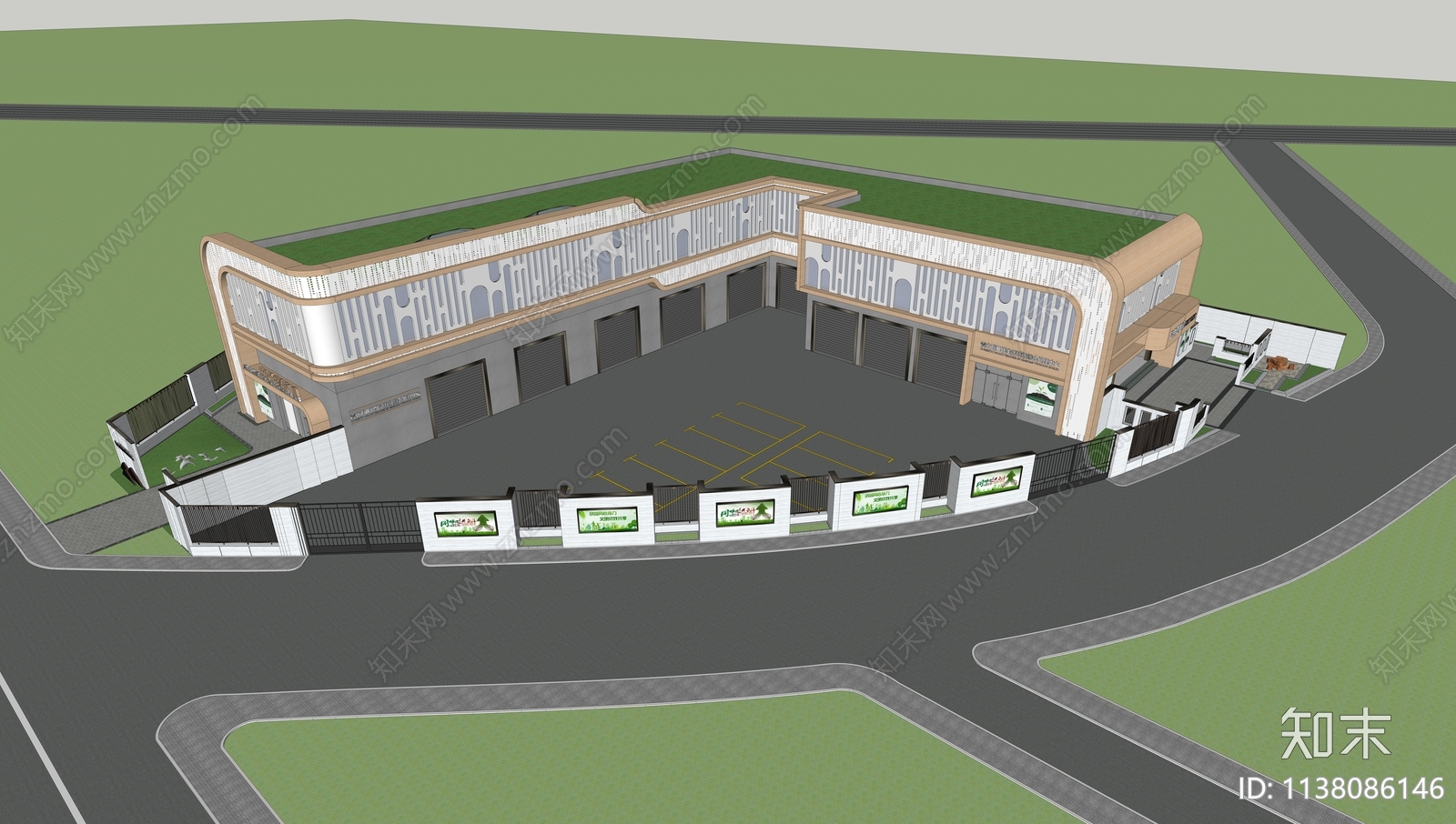 现代公共垃圾处理中心SU模型下载【ID:1138086146】