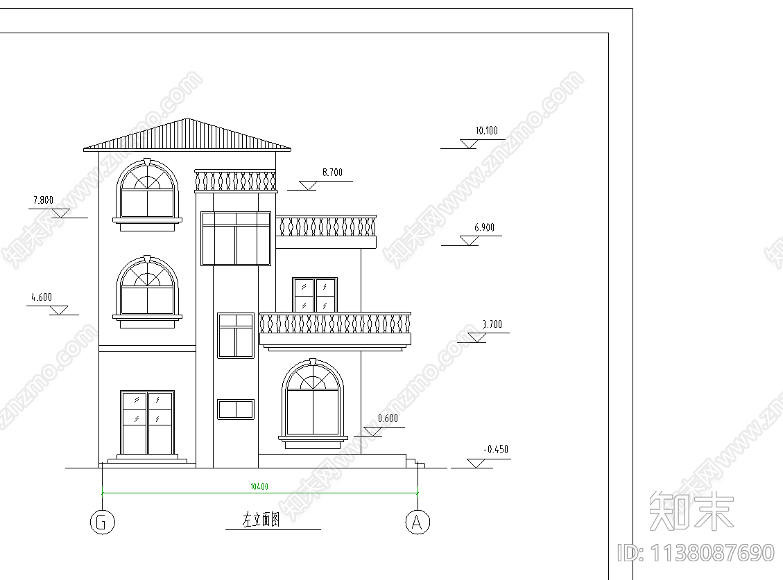 私人住宅建筑cad施工图下载【ID:1138087690】