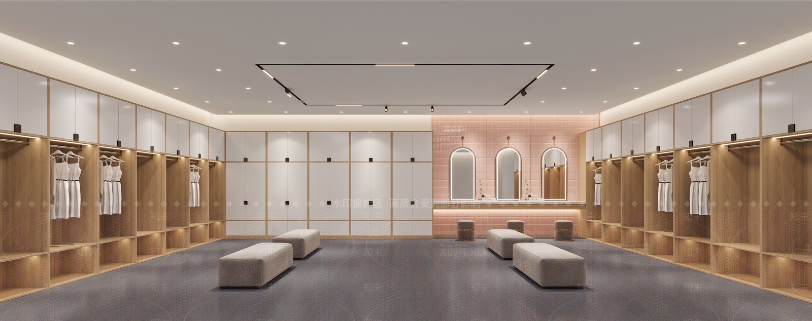 现代健身房更衣室3D模型下载【ID:1138088134】