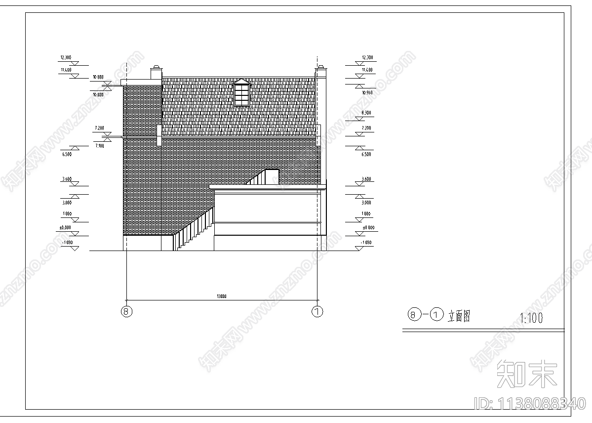 小住宅建筑cad施工图下载【ID:1138088340】