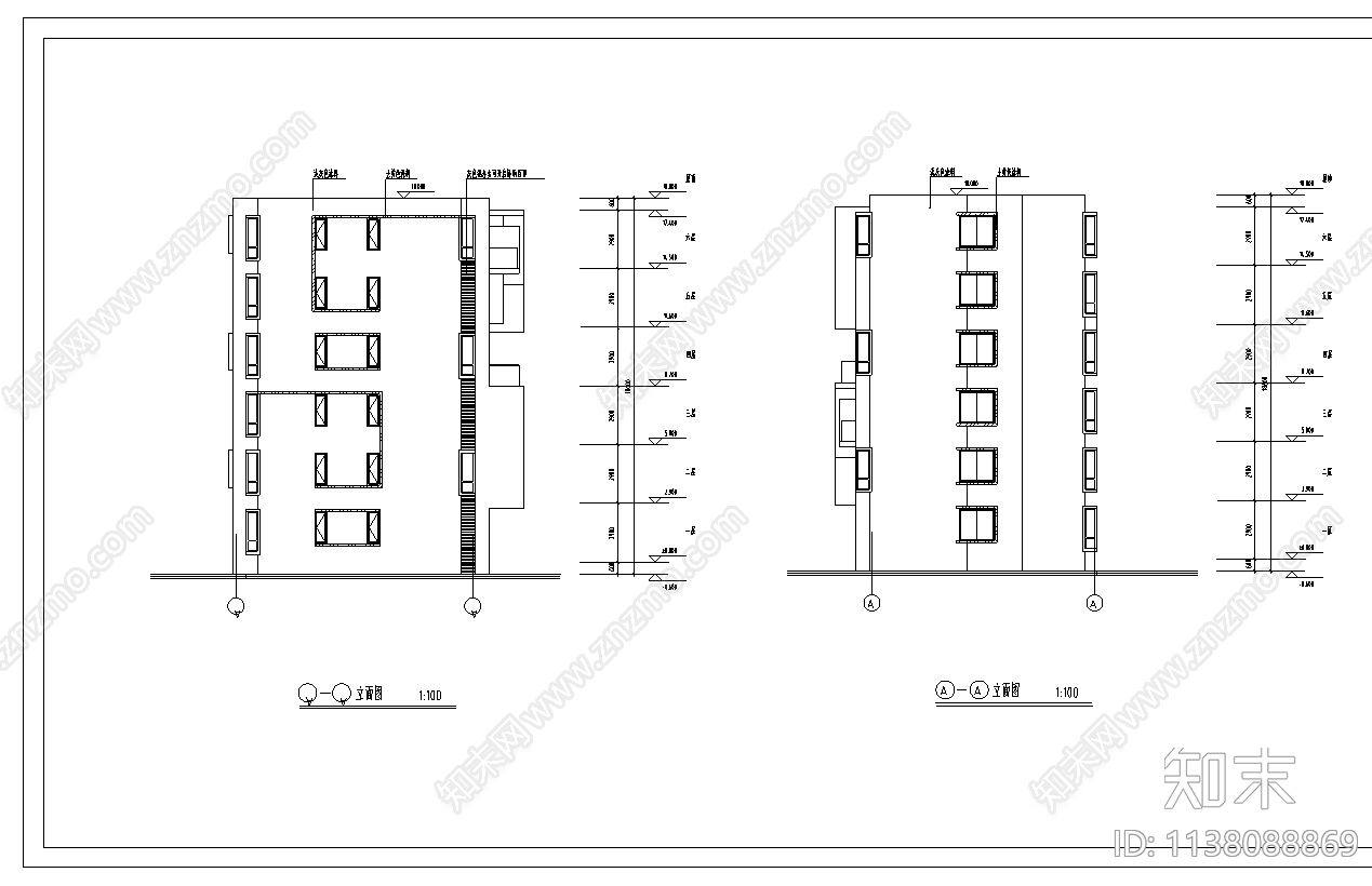 无锡某小区多层住宅建施cad施工图下载【ID:1138088869】