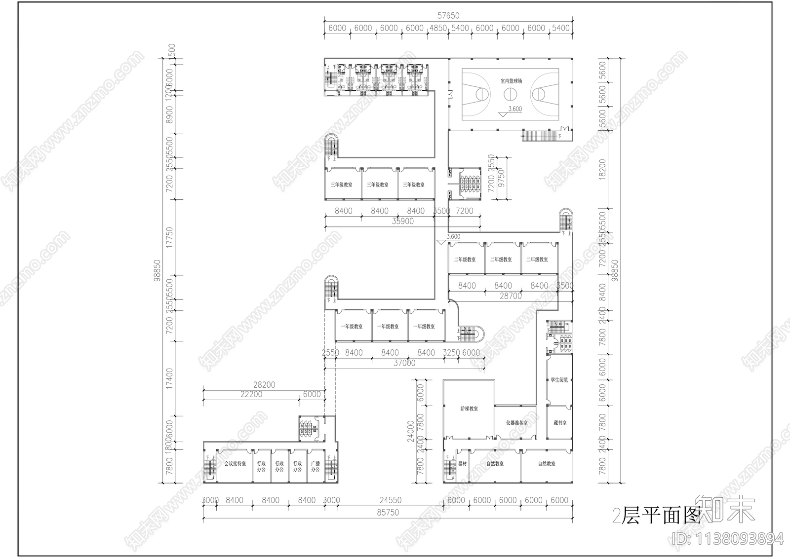 现代小学总平面图效果图施工图下载【ID:1138093894】