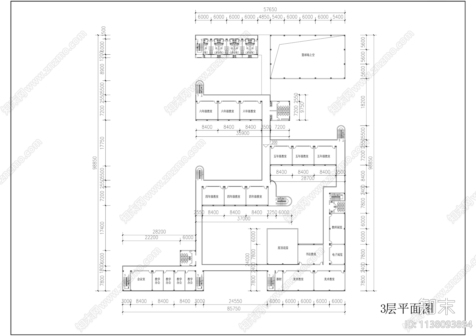 现代小学总平面图效果图施工图下载【ID:1138093894】