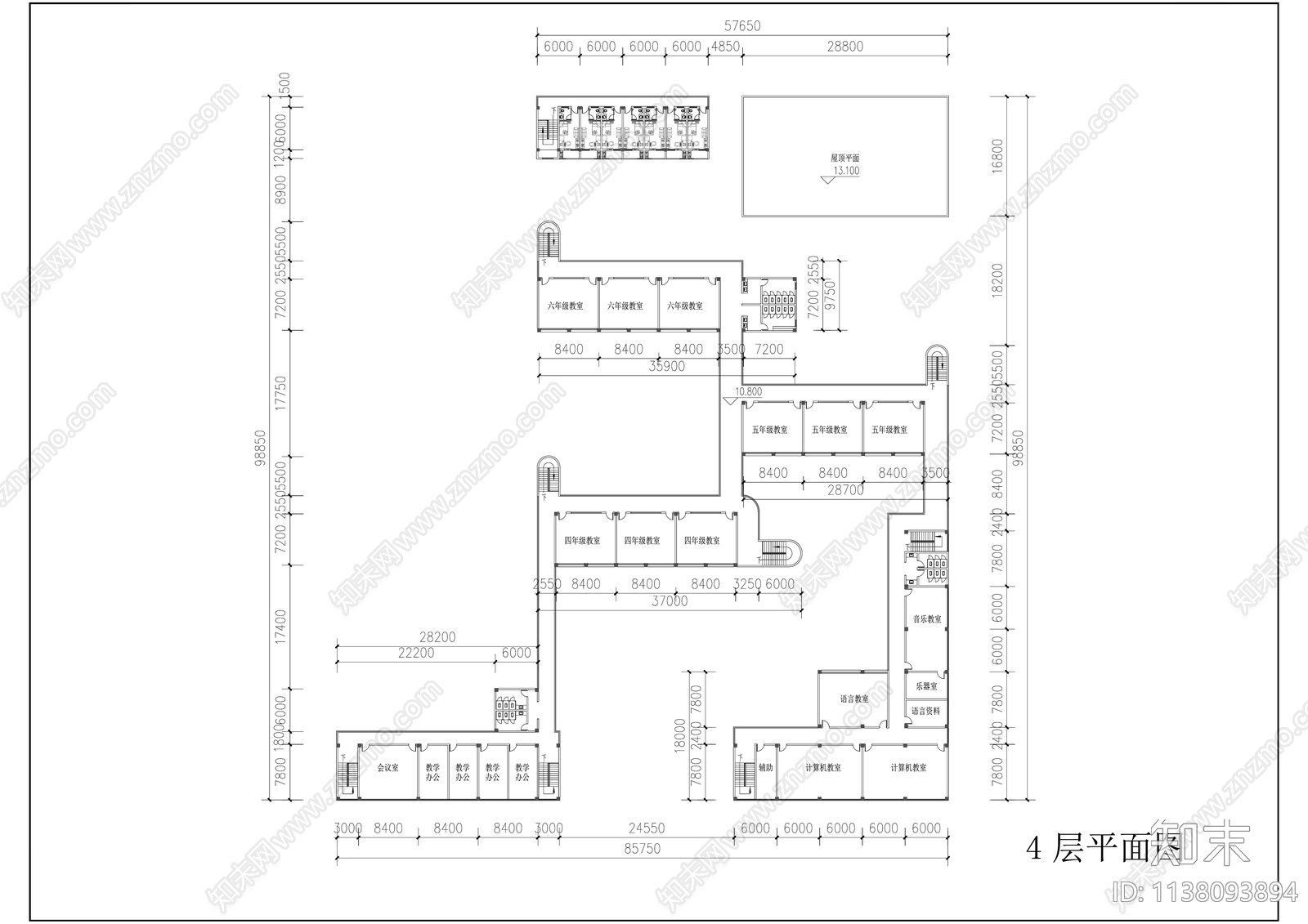 现代小学总平面图效果图施工图下载【ID:1138093894】