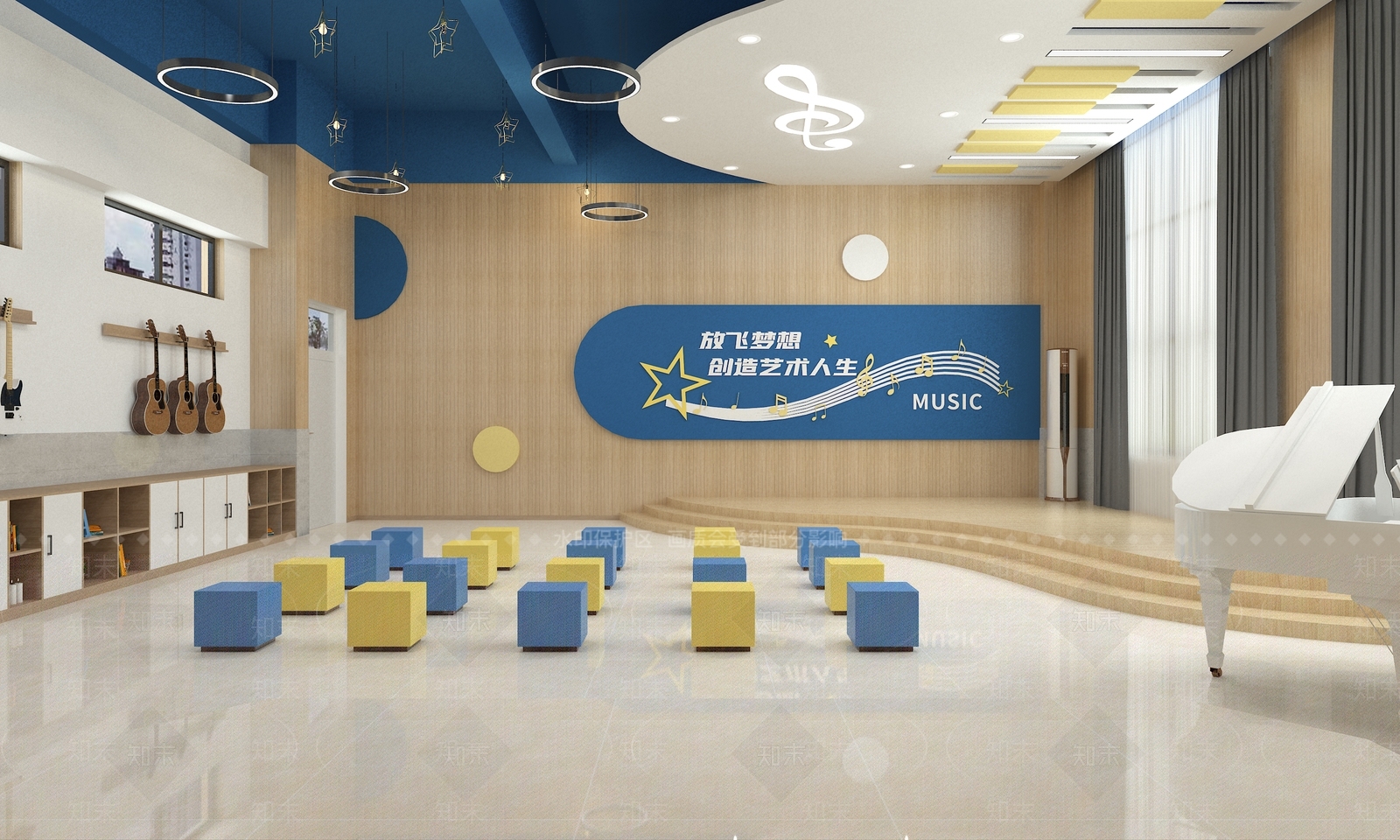 现代音乐教室SU模型下载【ID:1138094001】