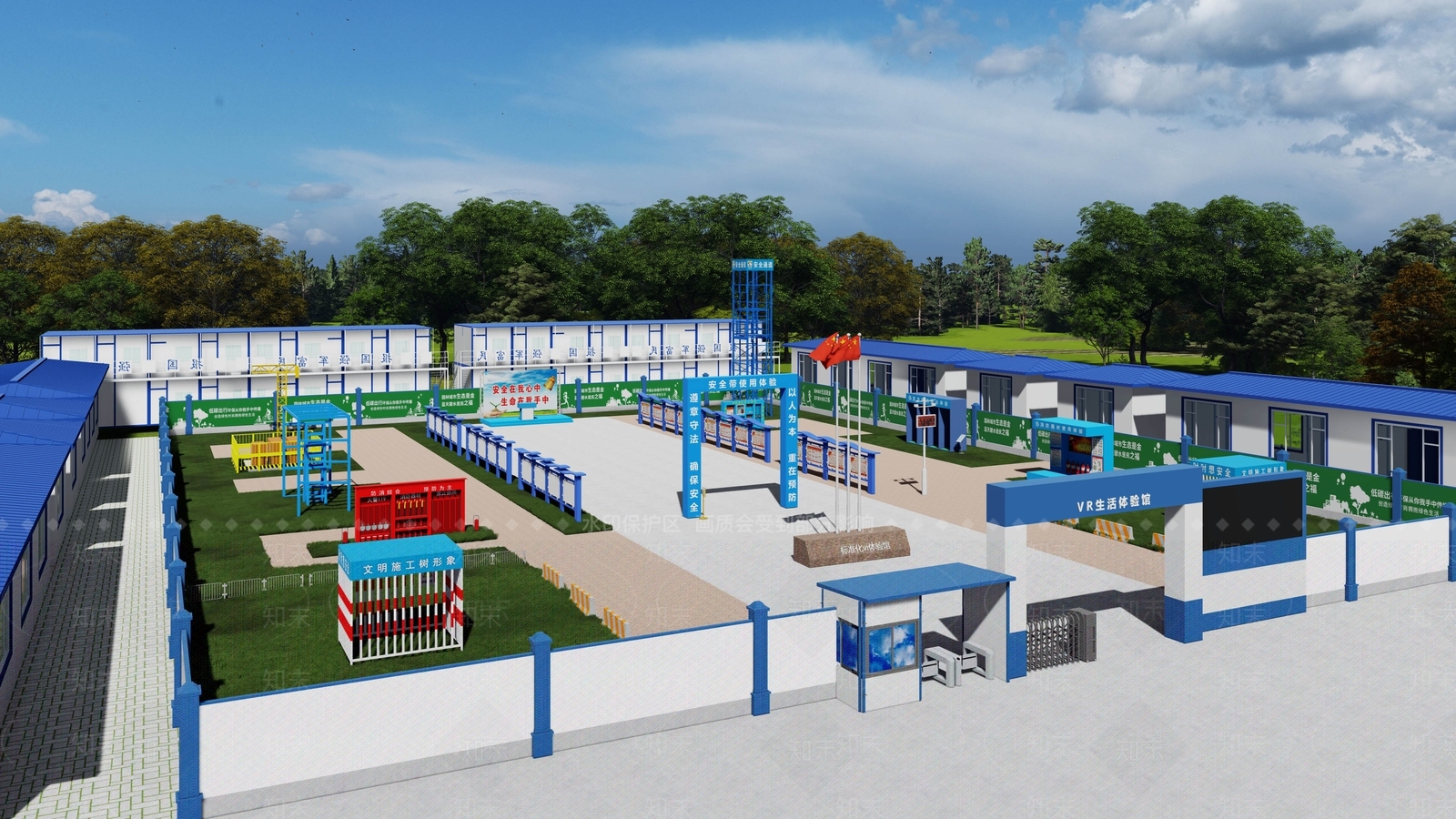 现代户外建筑厂房SU模型下载【ID:1138095244】