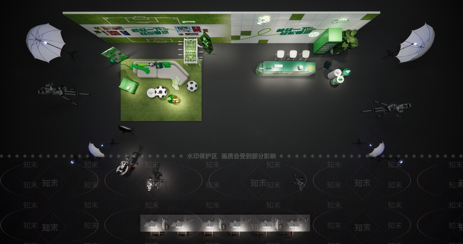 现代足球直播间SU模型下载【ID:1138096153】