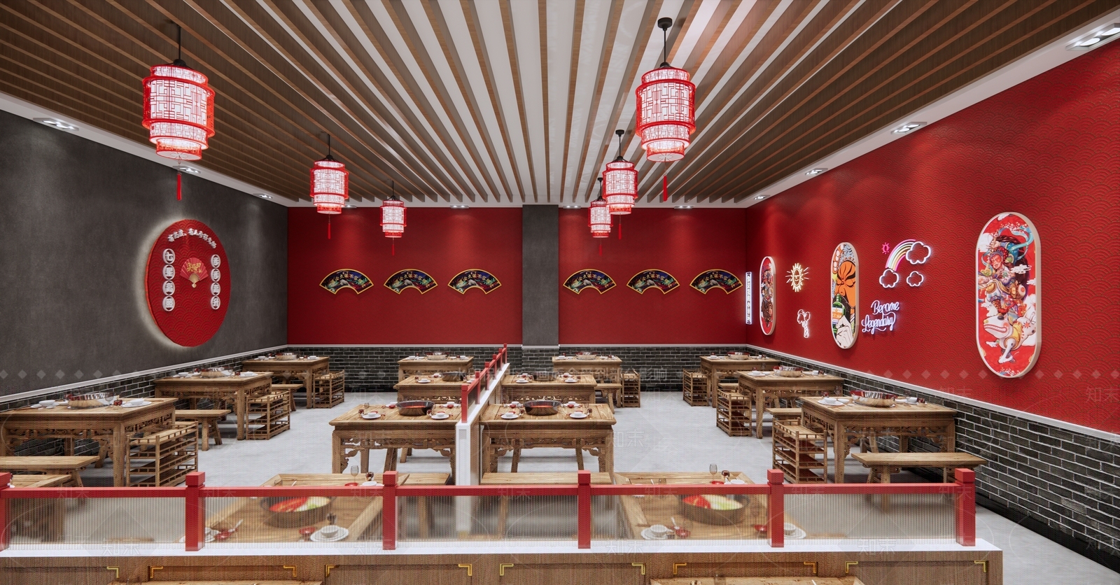 新中式重庆火锅店SU模型下载【ID:1138097368】