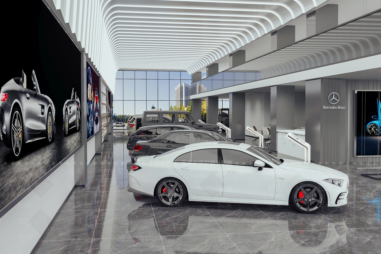 现代奔驰展厅3D模型下载【ID:1138100649】