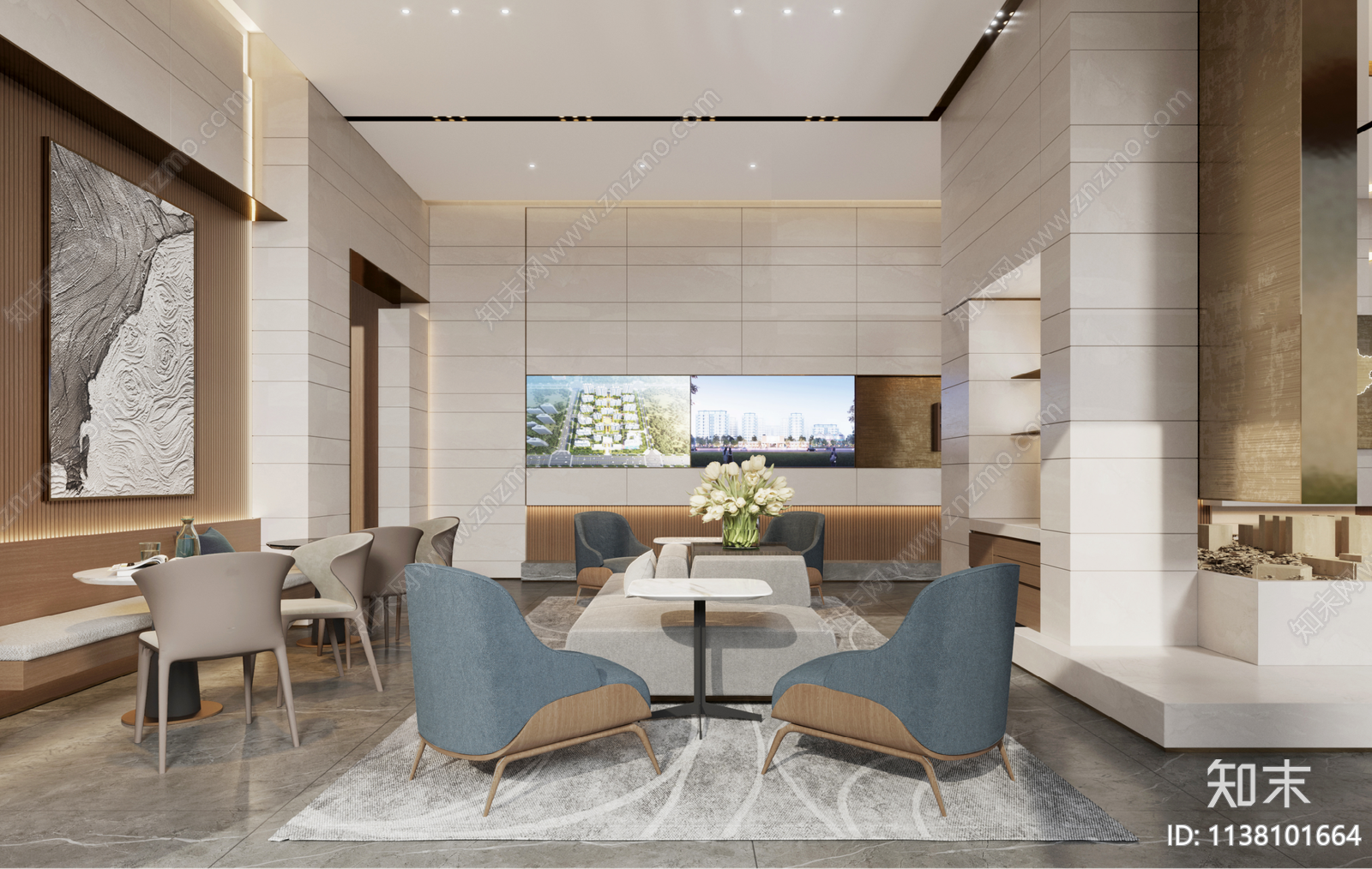 紫荆樾府城市展厅平面图施工图下载【ID:1138101664】