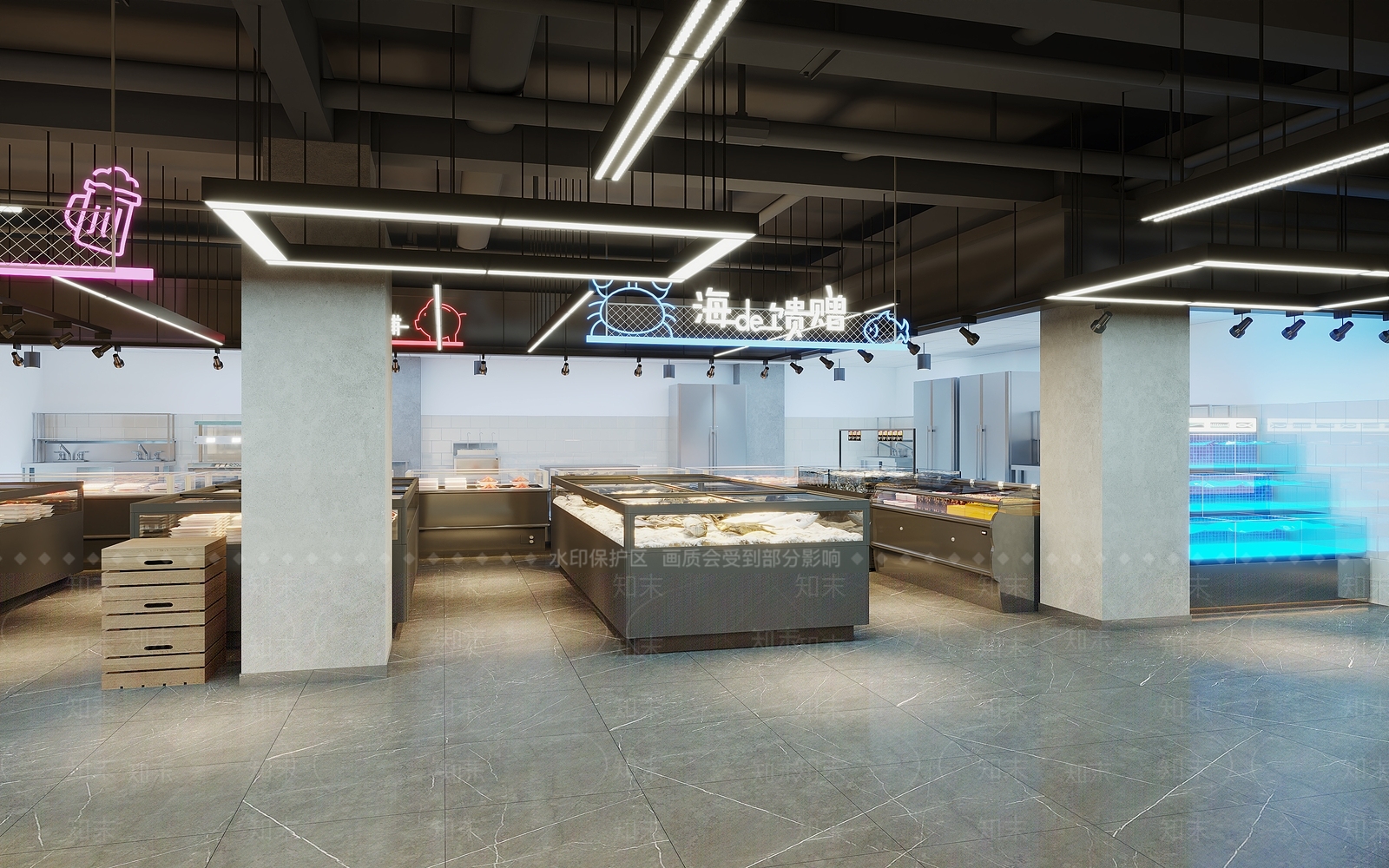 现代超市3D模型下载【ID:1138104378】