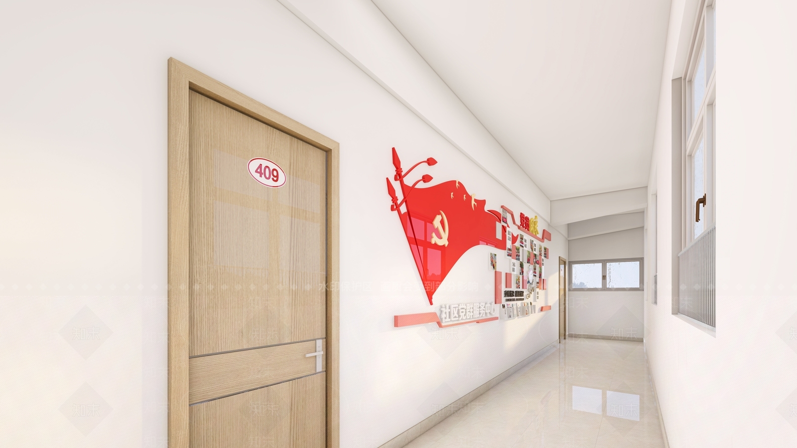 现代党员风采文化墙SU模型下载【ID:1138176271】