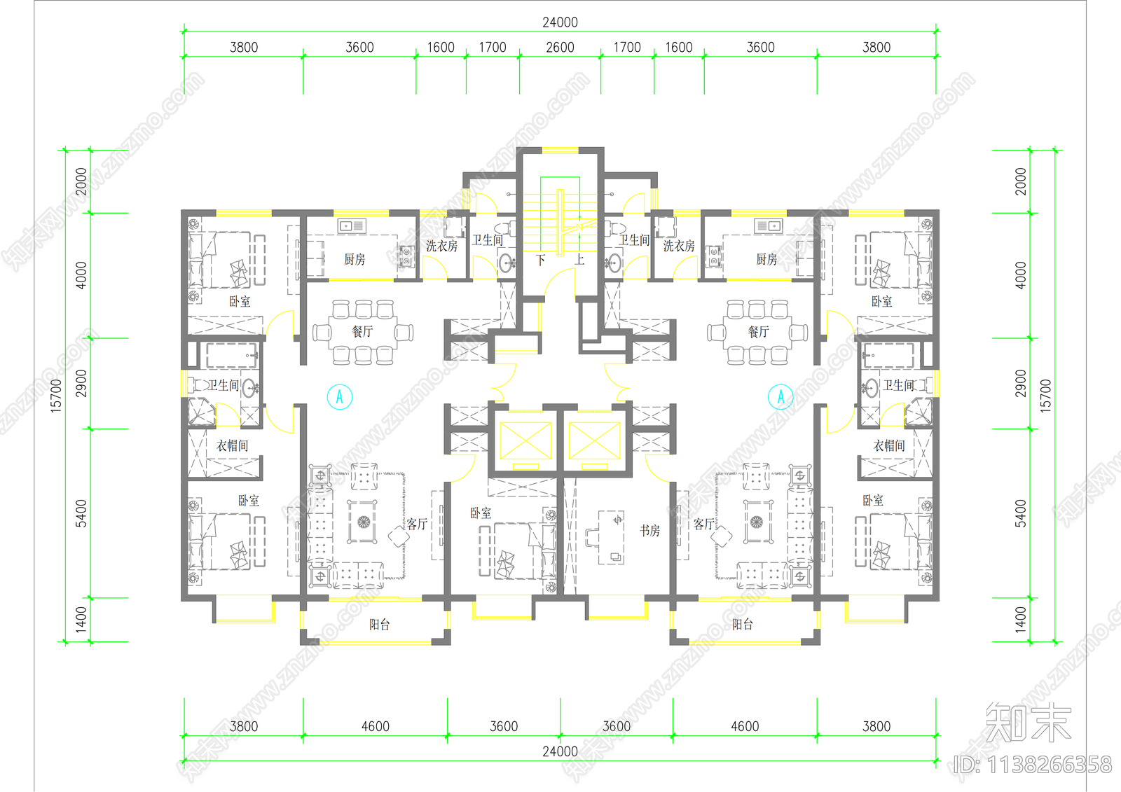 北京中信府住宅建筑效果图cad施工图下载【ID:1138266358】