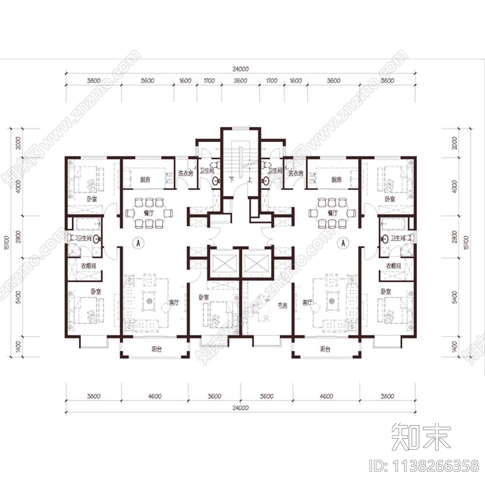 北京中信府住宅建筑效果图cad施工图下载【ID:1138266358】