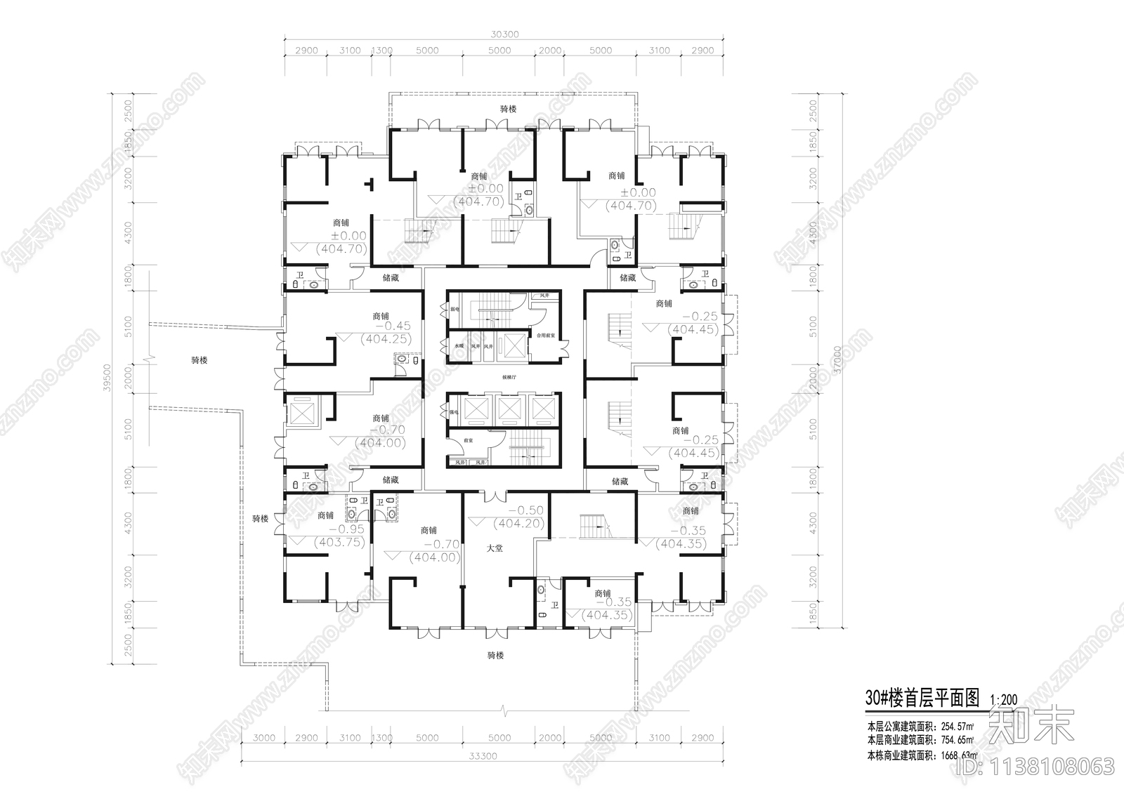 现代高层公寓建筑效果图cad施工图下载【ID:1138108063】