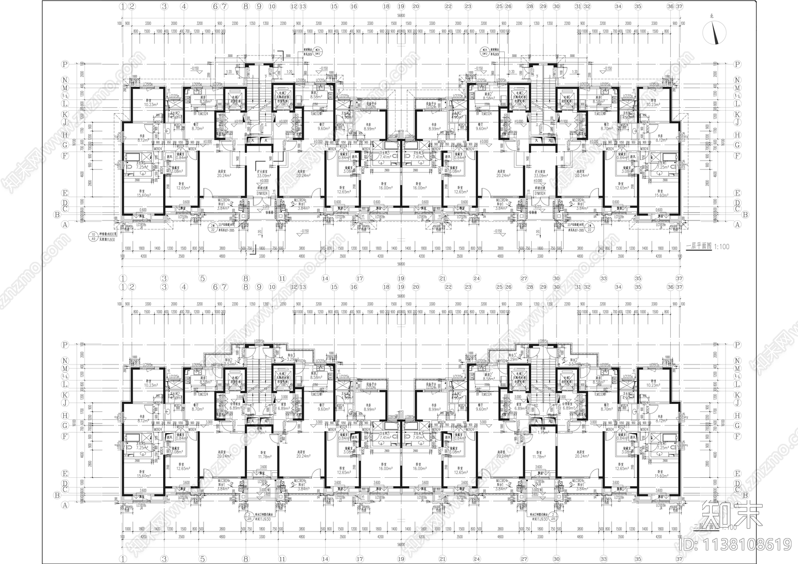 现代高层住宅建筑效果图cad施工图下载【ID:1138108619】