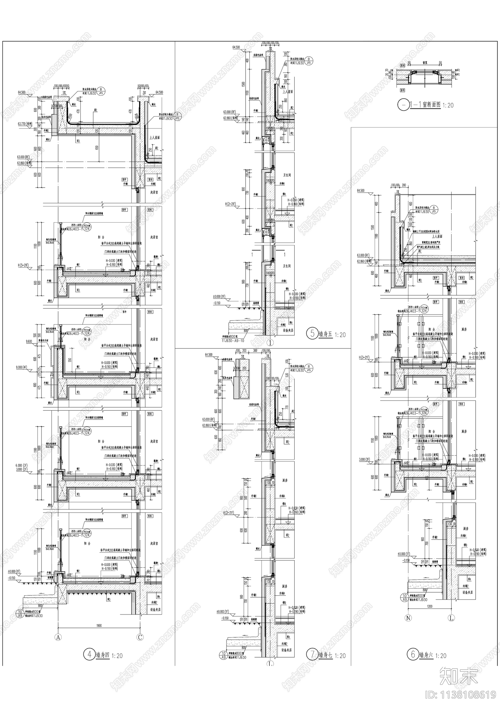 现代高层住宅建筑效果图cad施工图下载【ID:1138108619】