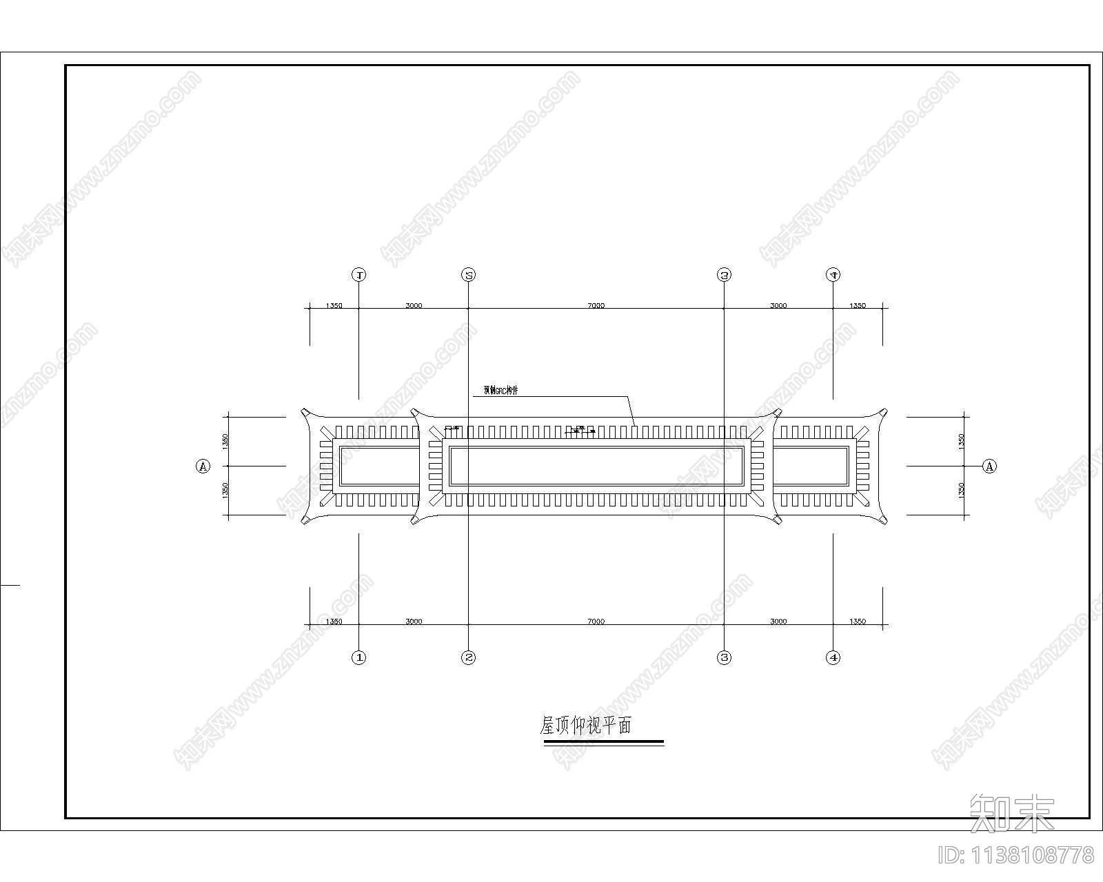 仿古琉璃瓦坡顶门楼cad施工图下载【ID:1138108778】