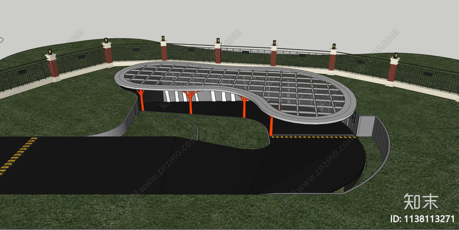 现代停车场SU模型下载【ID:1138113271】