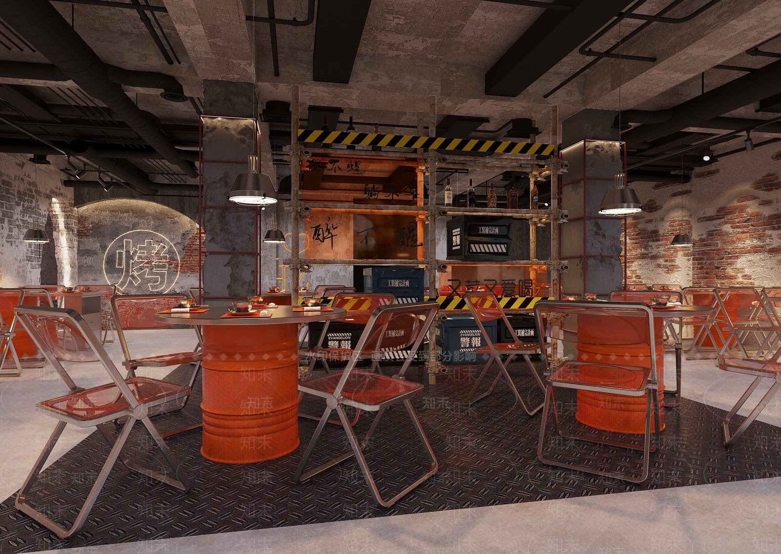 工业风火锅店3D模型下载【ID:1138115209】