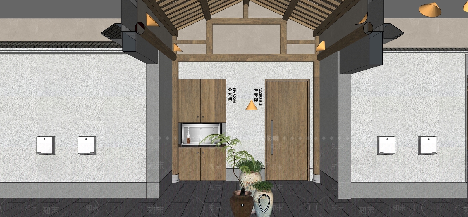 新中式卫生间SU模型下载【ID:1138115355】