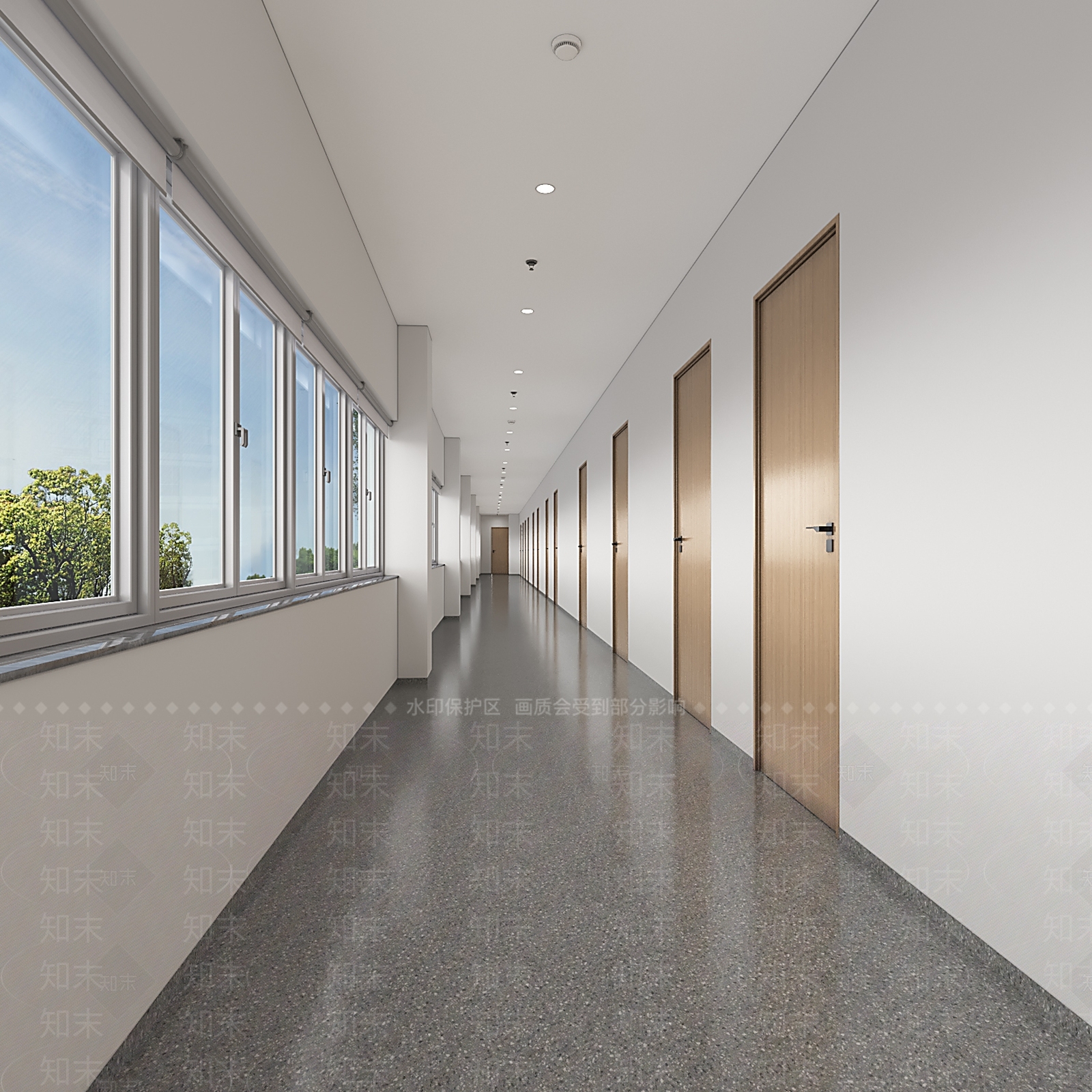 现代宿舍楼走廊3D模型下载【ID:1138162649】