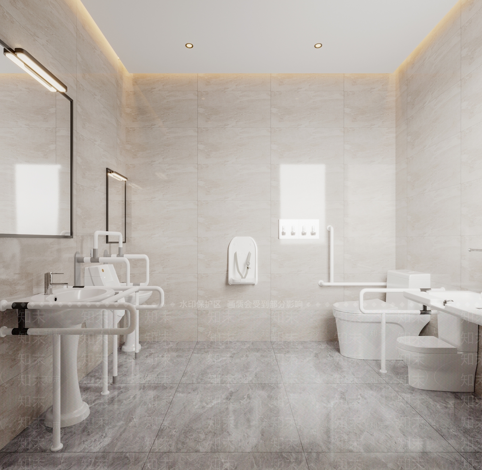 现代无障碍卫生间3D模型下载【ID:1138121275】