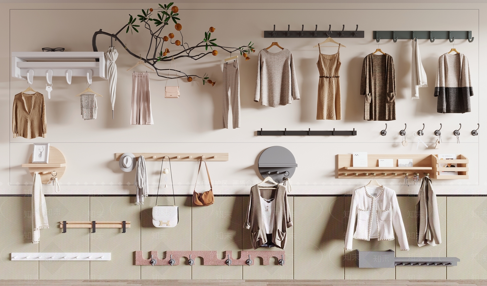 现代挂衣钩SU模型下载【ID:1138122399】