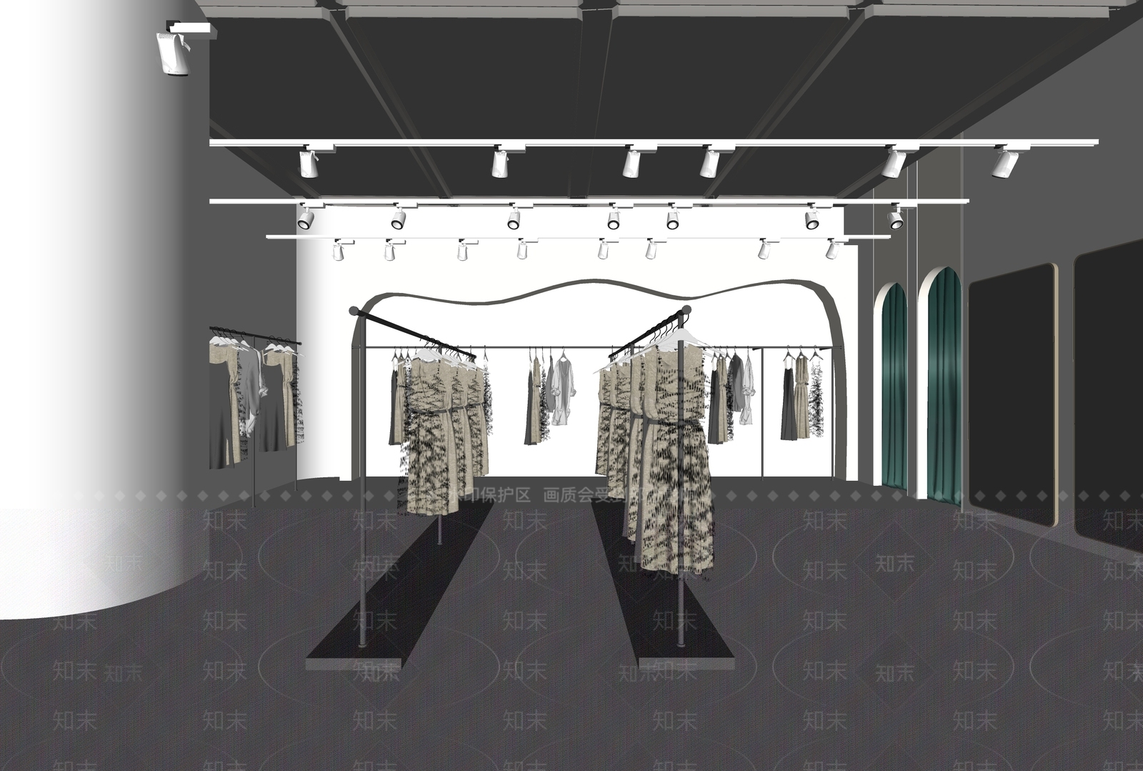 现代服装店SU模型下载【ID:1138122348】