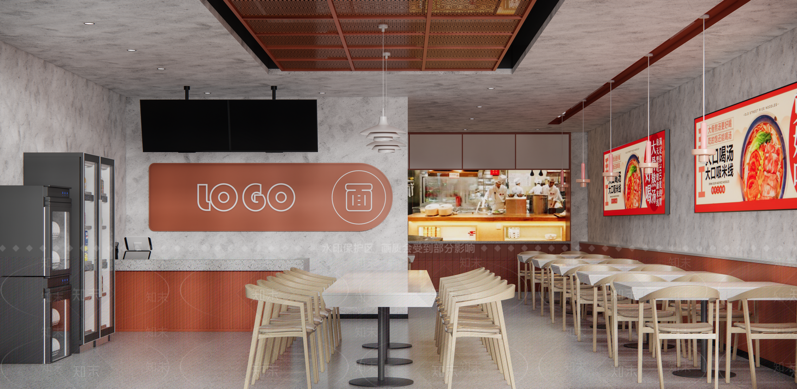 现代米粉店SU模型下载【ID:1138124137】