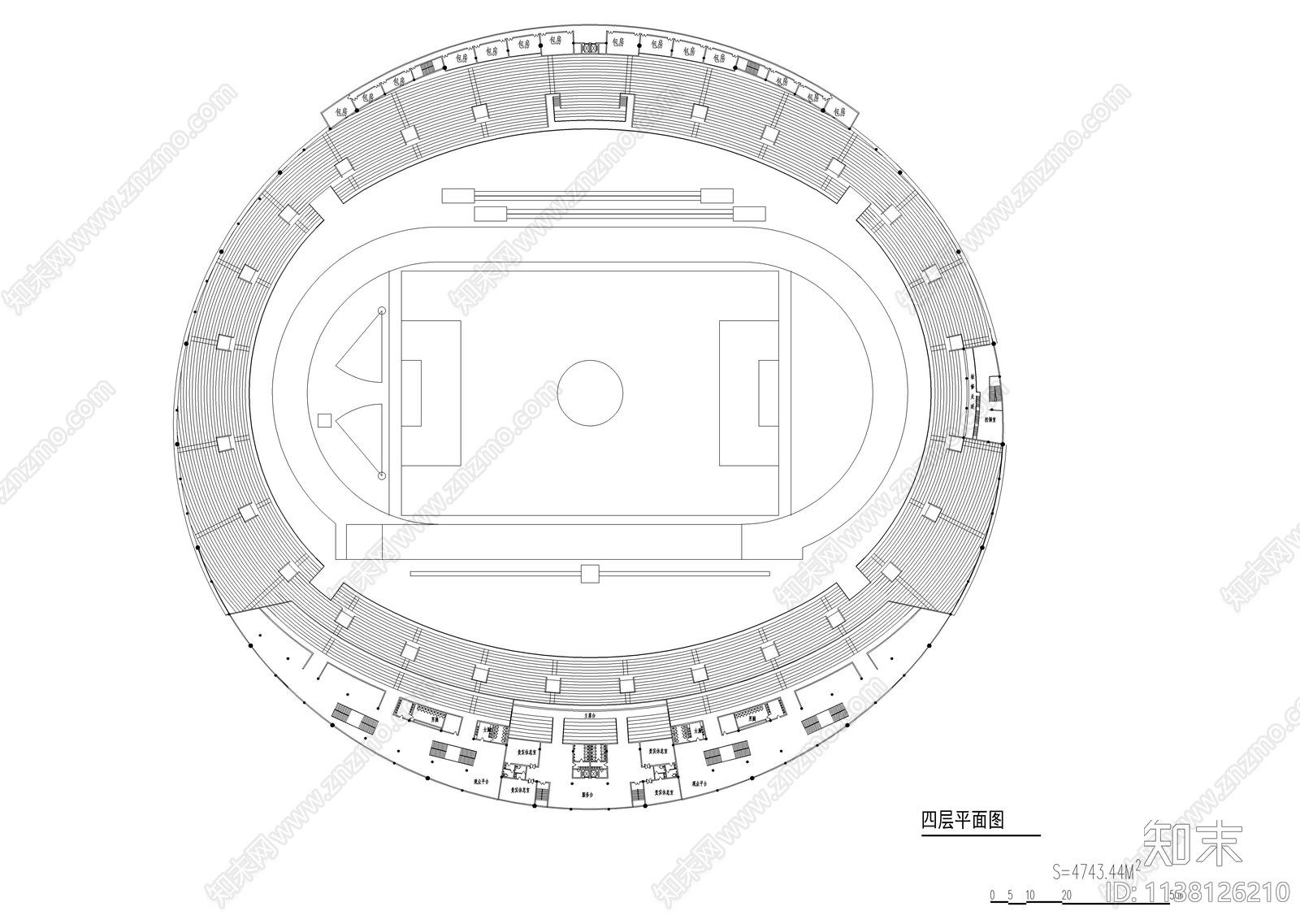 大型体育馆建筑cad施工图下载【ID:1138126210】