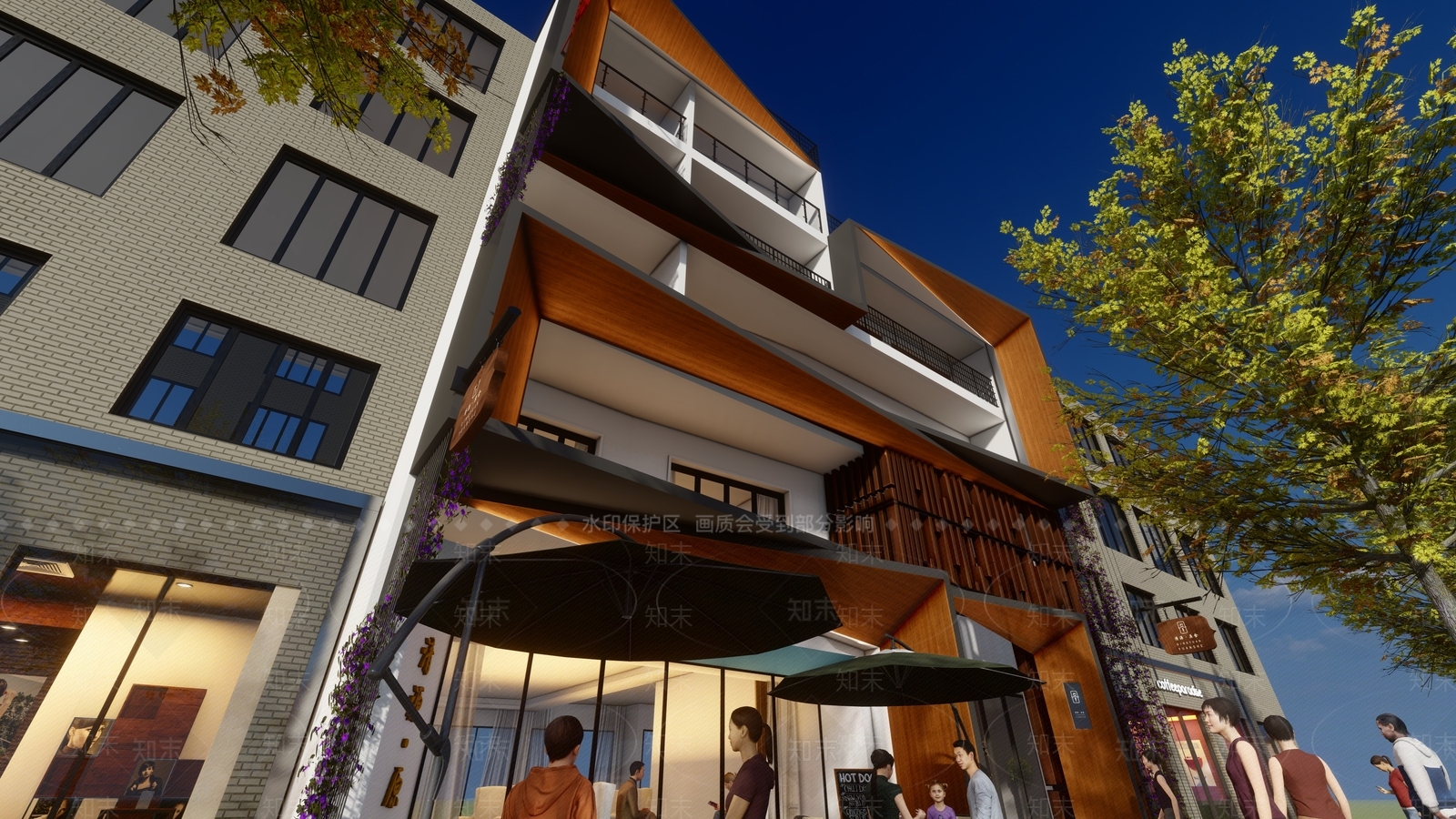 现代酒店建筑SU模型下载【ID:1138130475】