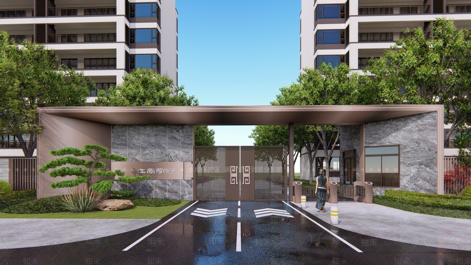 新中式住宅入口大门SU模型下载【ID:1138133206】