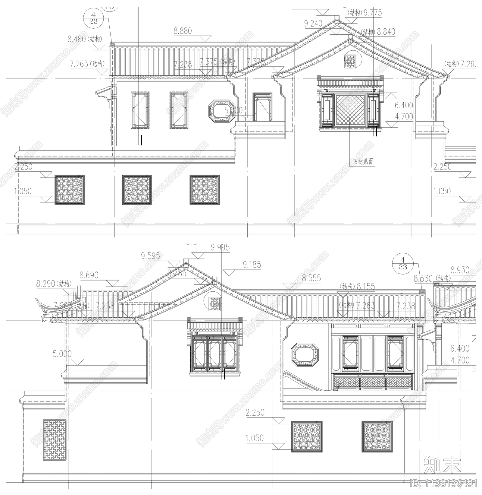 徽派古建施工图下载【ID:1138136491】