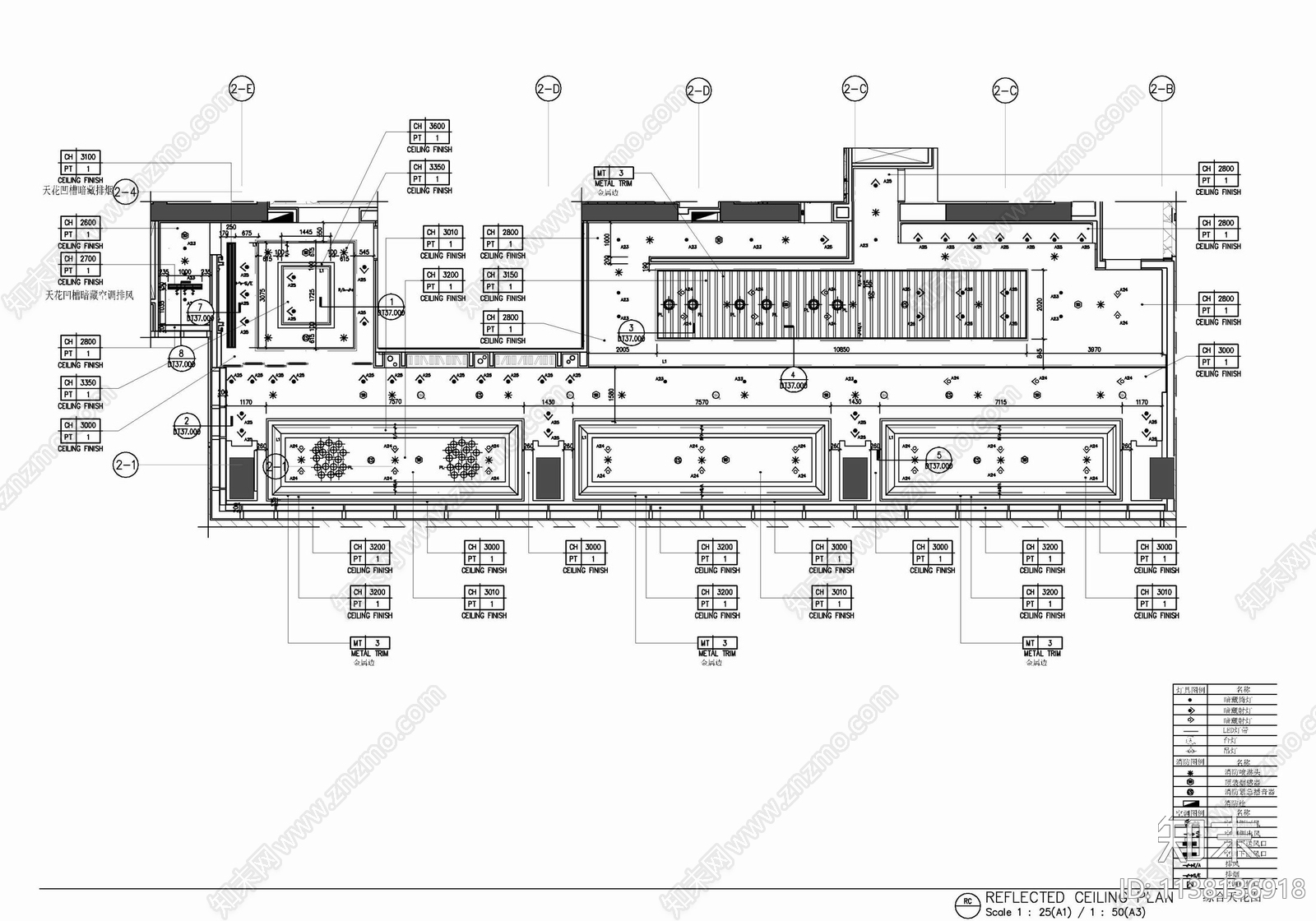 200㎡行政酒廊室内cad施工图下载【ID:1138136918】