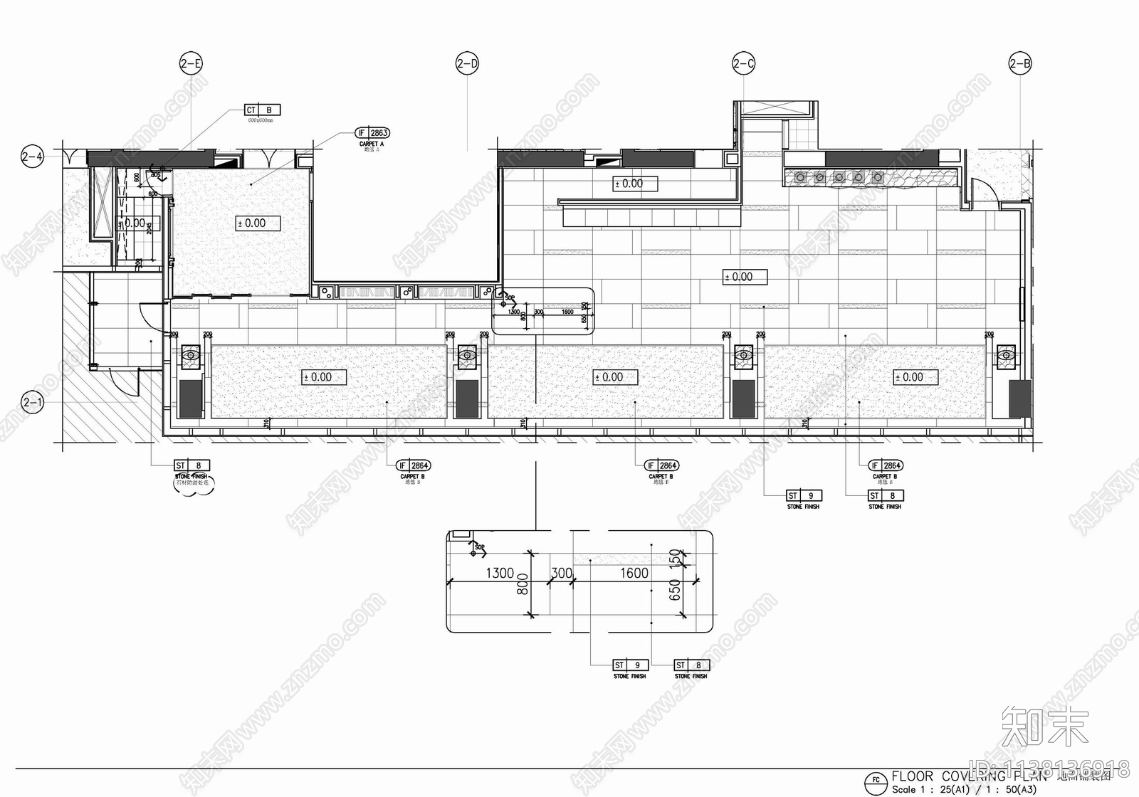 200㎡行政酒廊室内cad施工图下载【ID:1138136918】