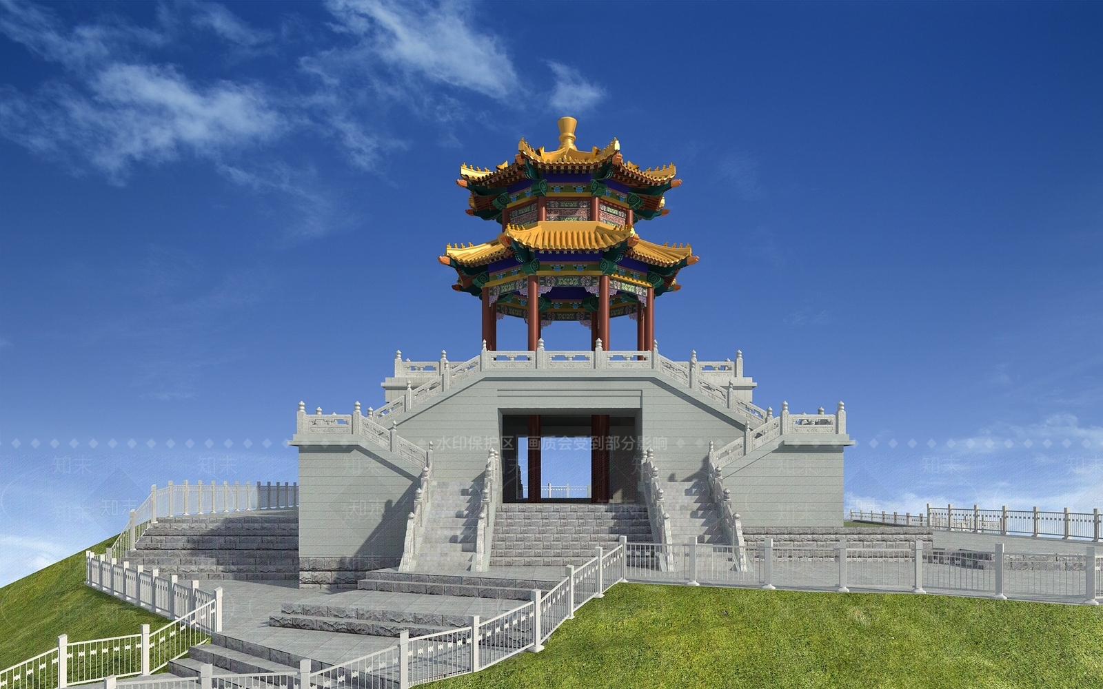 中式六角亭3D模型下载【ID:1138138860】
