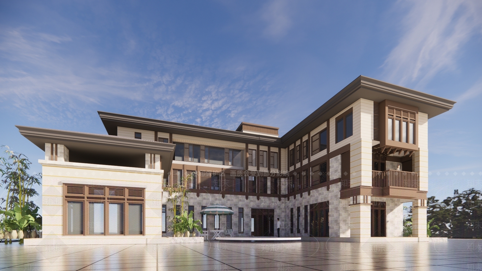 新中式农村小院SU模型下载【ID:1138139365】