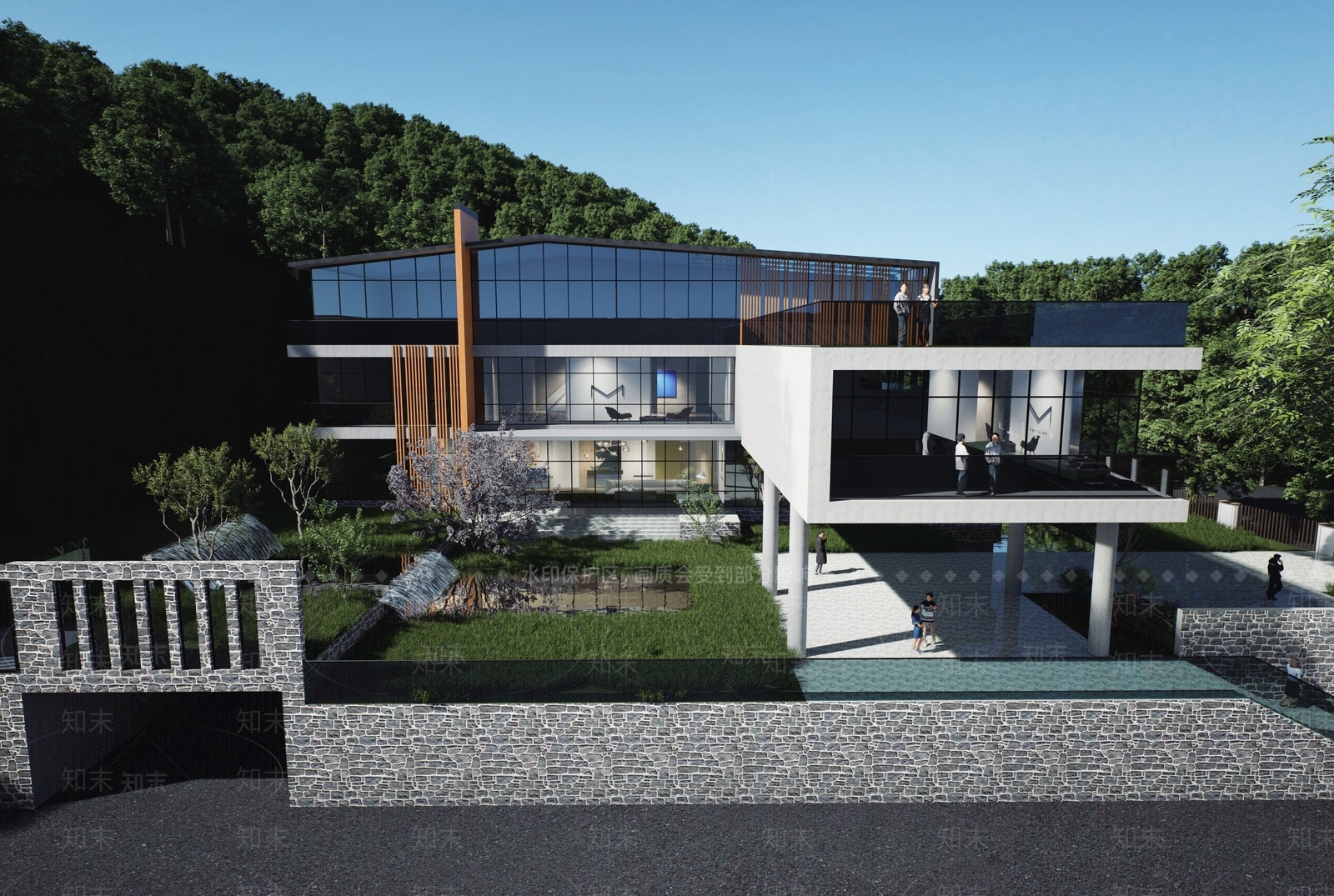 现代展览馆建筑SU模型下载【ID:1138297632】