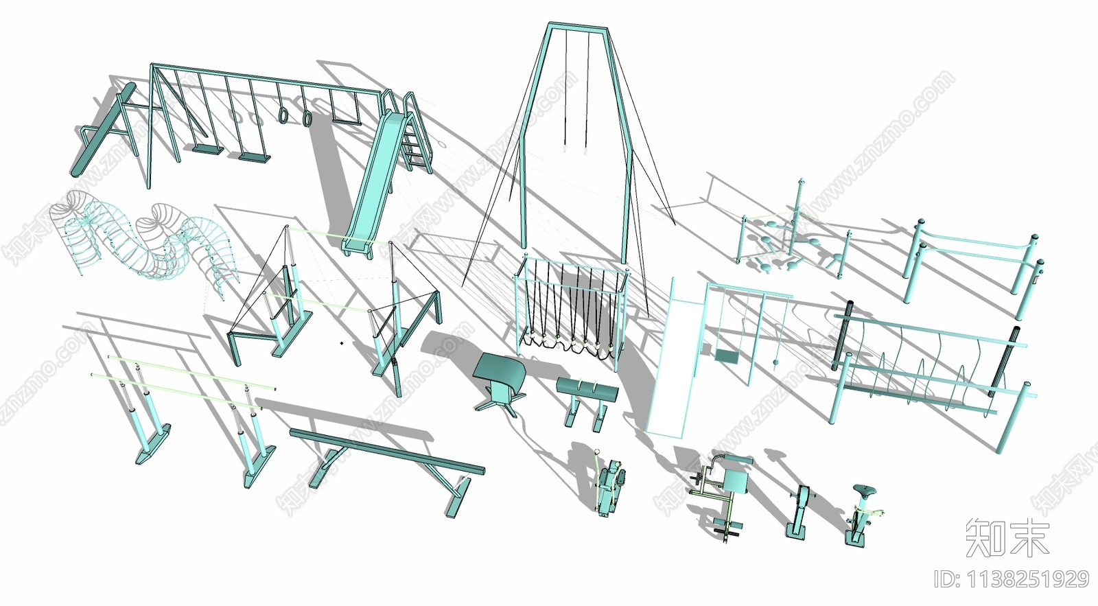 户外健身器材设备SU模型下载【ID:1138251929】