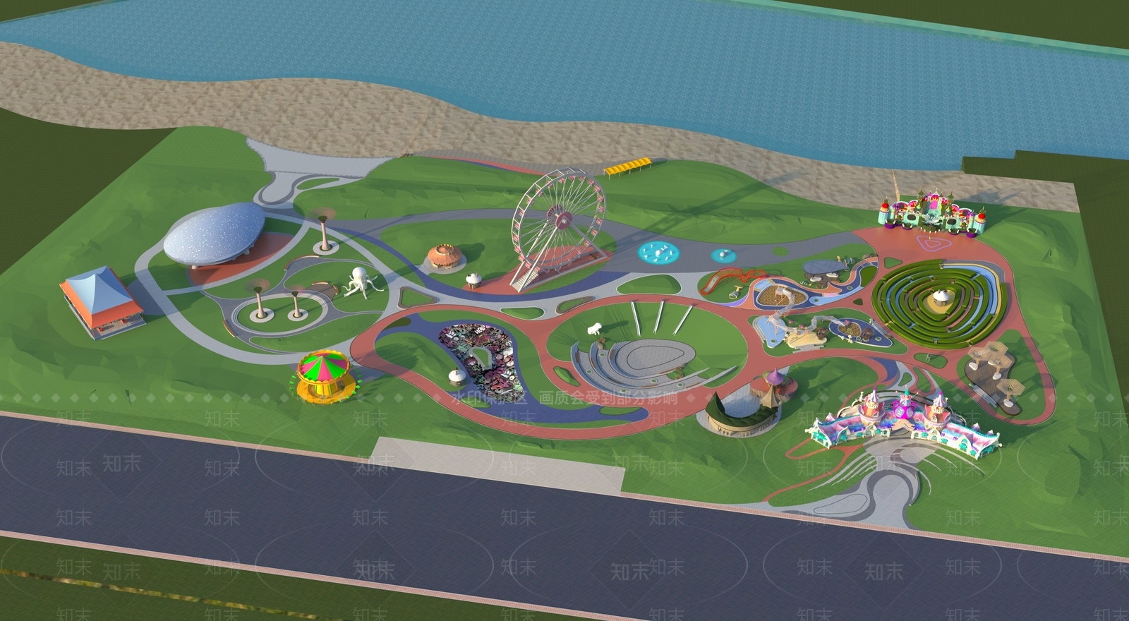 现代公园景观3D模型下载【ID:1138146306】_知末3d模型网