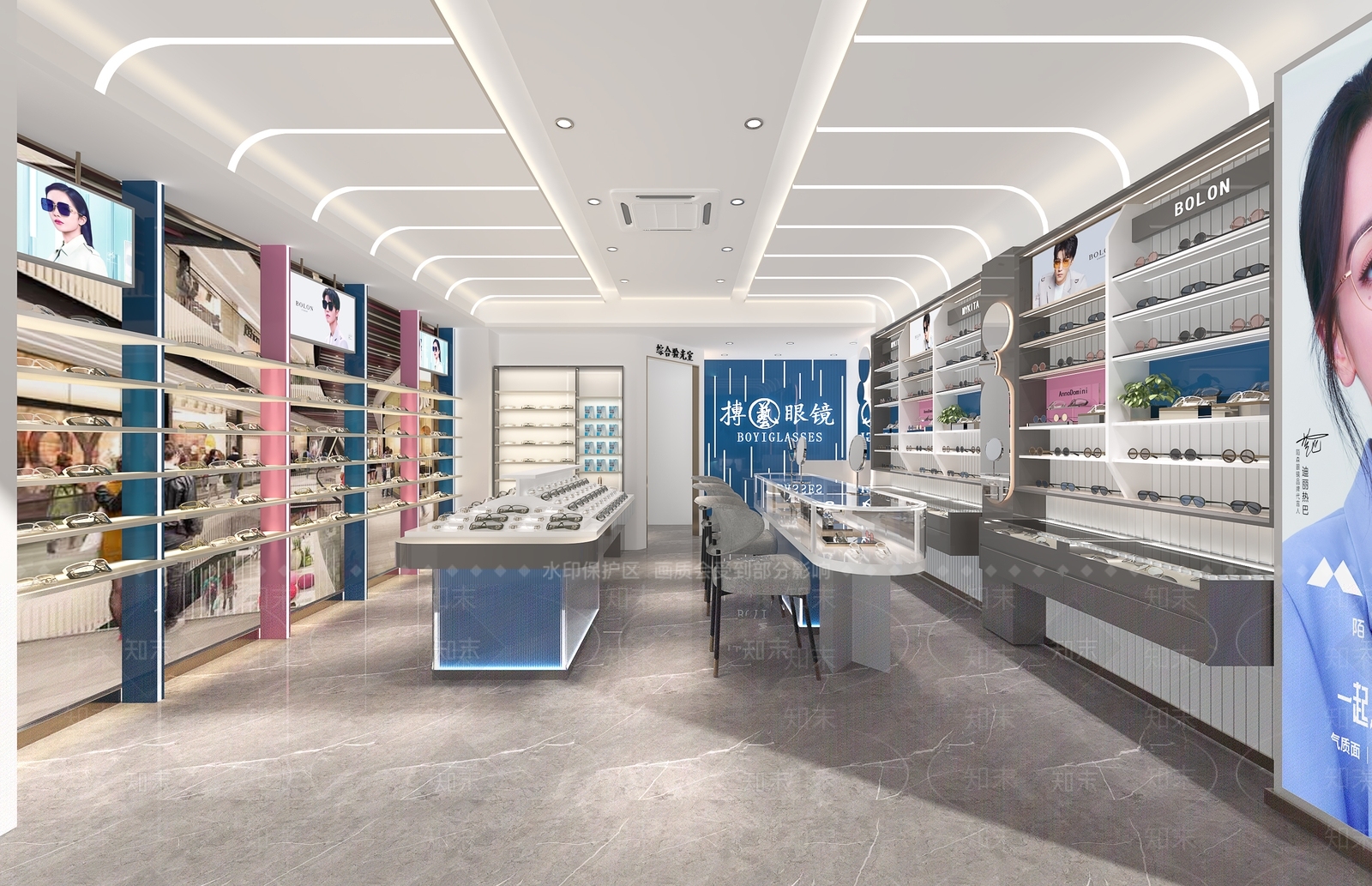 现代眼镜店3D模型下载【ID:1138148318】