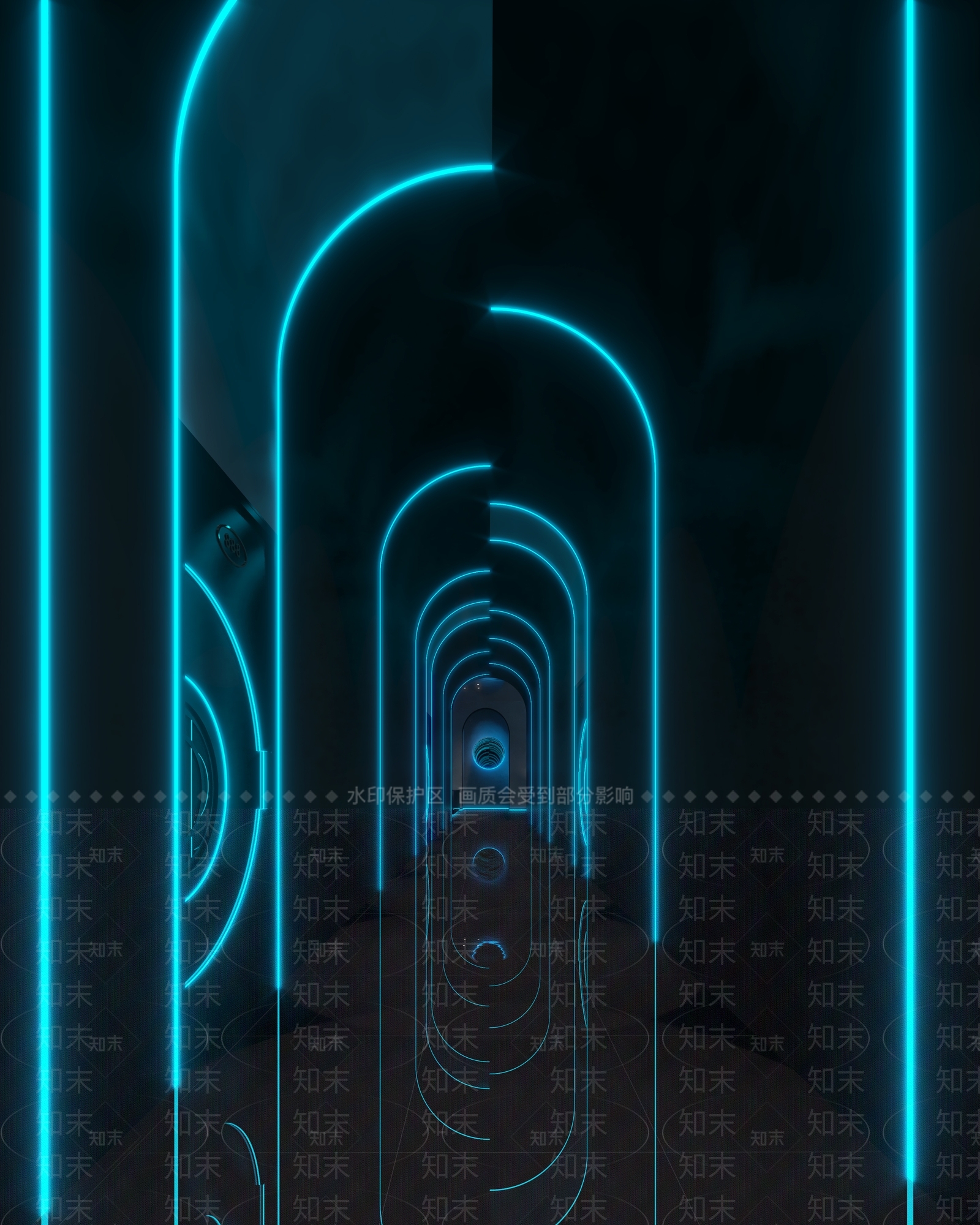 现代科技风KTV走廊3D模型下载【ID:1138160675】